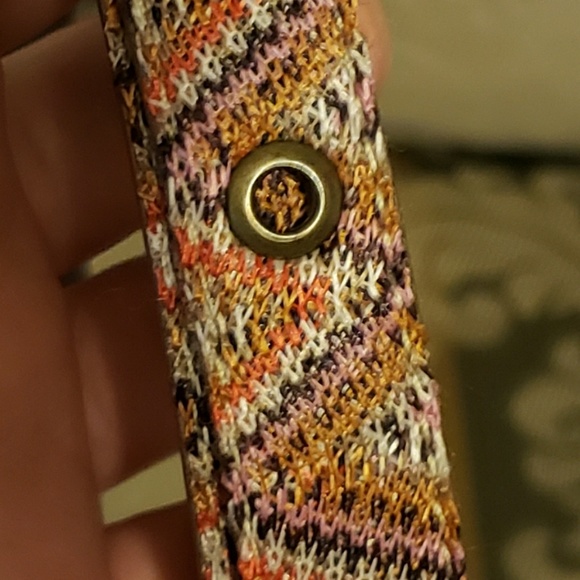 Colorful 70s inspired zigzag woven skinny belt - Picture 4 of 5